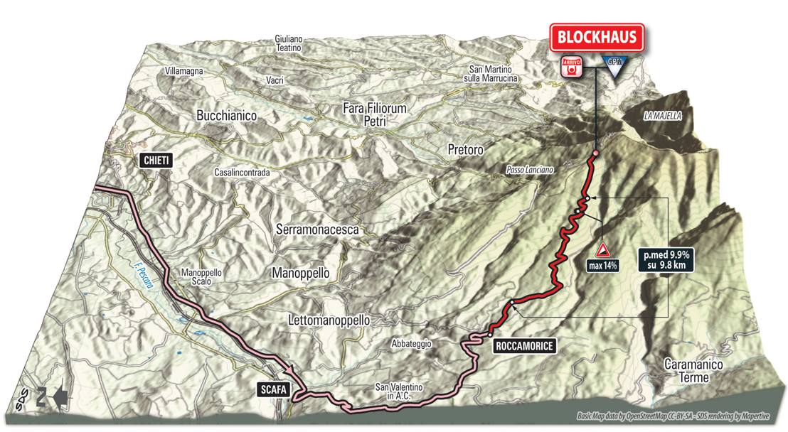Domenica 14, 9ª tappa, Montenero di Bisaccia-Blockhaus, 139 km (arrivo in salita)